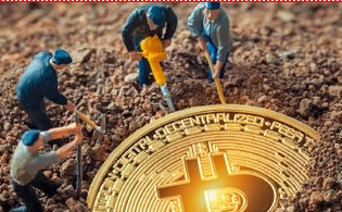 A close-up of powerful mining rigs