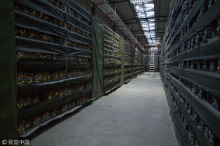 Vast Chinese cryptocurrency mining farm showcasing rows of mining machines