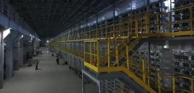 High-tech cryptocurrency mining farm hosting rigs in the USA